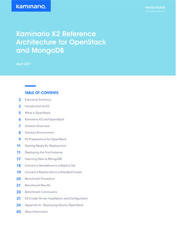 Reference Architecture For OpenStack - Kaminario