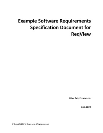 Example Software Requirements Specification Document For .