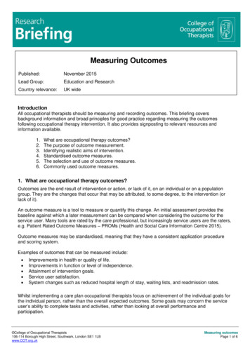 Measuring Outcomes - RCOT