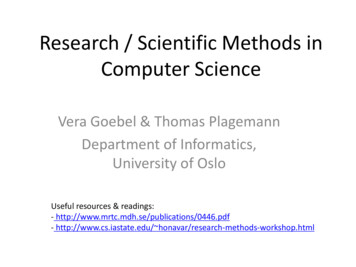 Research / Scientific Methods In Computer Science