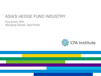ASIA’S HEDGE FUND INDUSTRY - CFA Society