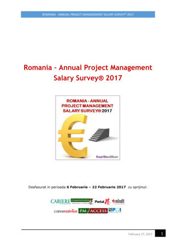 Romania – Annual Project Management Salary Survey 2017