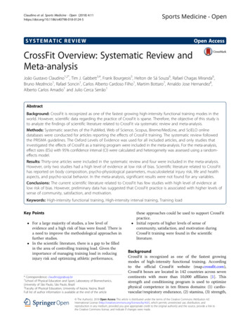 CrossFit Overview: Systematic Review And Meta-analysis