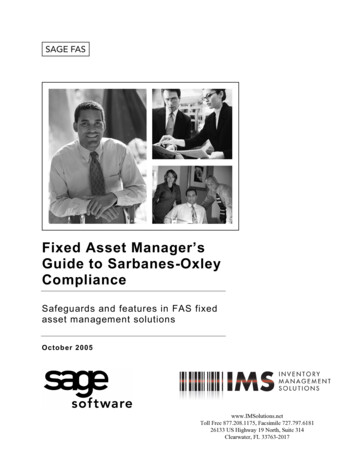 Fixed Asset Manager’s Guide To Sarbanes-Oxley Compliance