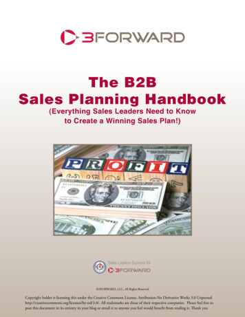 The B2B Sales Planning Handbook - Sales & Marketing