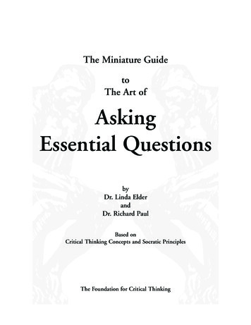 The Art Of Asking Essential Questions - Critical Thinking