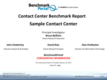Contact Center Benchmark Report