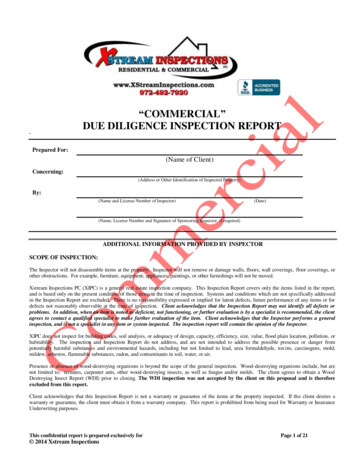 Due Diligence Inspection Report - Xstreaminspections 
