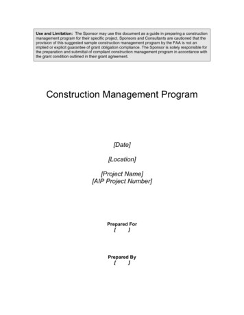 Sample Construction Management Program - FAA