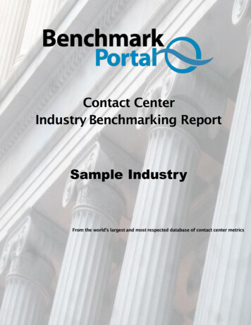 Sample Industry Report - BenchmarkPortal Contact Center .