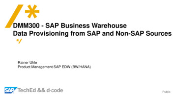 SAP Business Warehouse Data Provisioning From SAP And Non .
