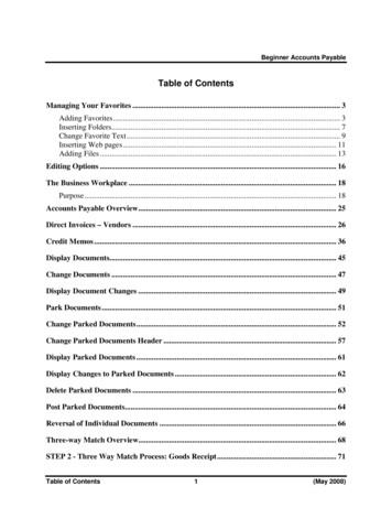 Table Of Contents - SAP SIMPLE Docs
