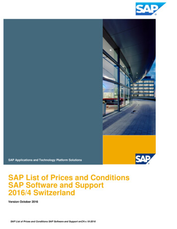 SAP List Of Prices And Conditions SAP Software And Support .