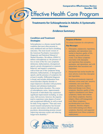 Treatments For Schizophrenia In Adults: A Systematic