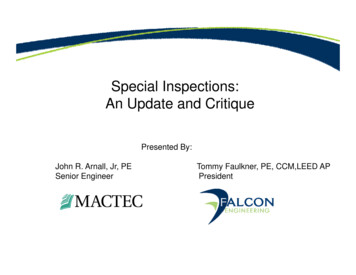 Special Inspections:Special Inspections: An Update And .