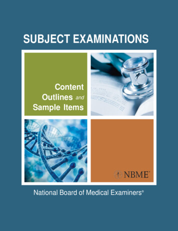 Content Outlines And Sample Items - NBME