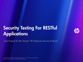 Security Testing For RESTful Applications - OWASP