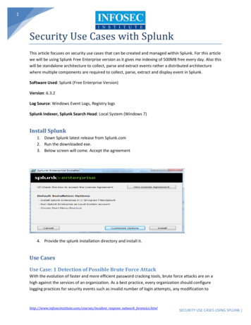 Security Use Cases Using Splunk - Infosec
