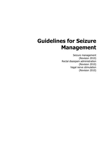 Guidelines For Seizure Management - Virginia