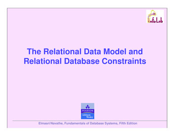 The Relational Data Model And Relational Database Constraints