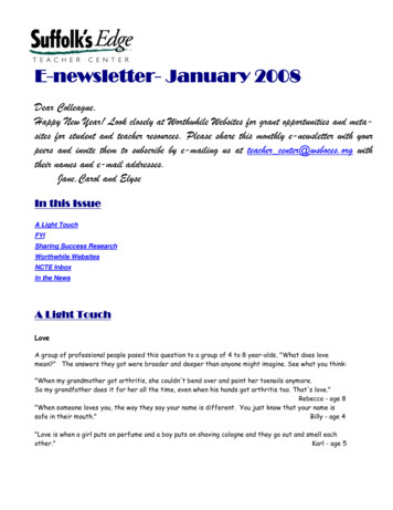 E-newsletter- January 2008
