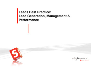 Leads Best Practice: Lead Generation, Management & Performance