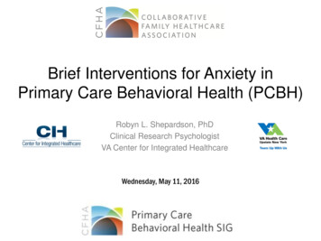 Brief Interventions For Anxiety In Primary Care Behavioral .