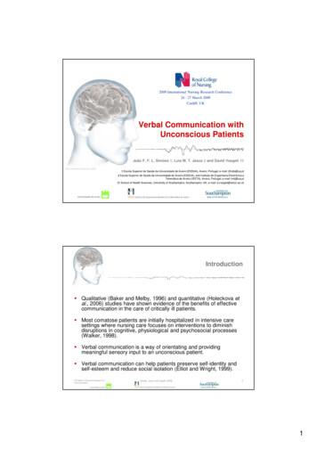 Verbal Communication With Unconscious Patients