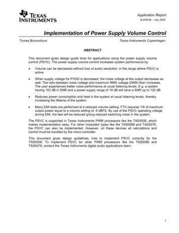 Implementation Of Power Supply Volume Control