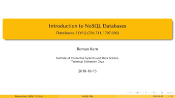 Introduction To NoSQL Databases