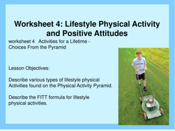 Worksheet 4: Lifestyle Physical Activity And Positive .