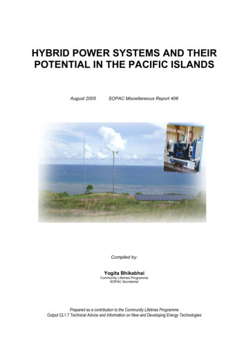 HYBRID POWER SYSTEMS AND THEIR POTENTIAL IN THE PACIFIC .
