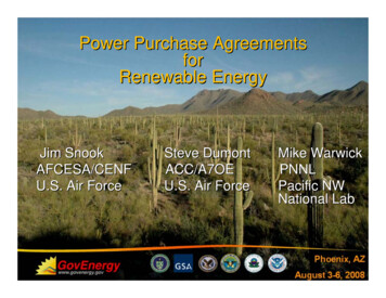 Power Purchase Agreements For Renewable Energy