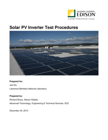 Solar PV Inverter Test Procedures