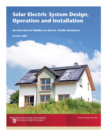 Solar Electric System Design, Operation And Installation