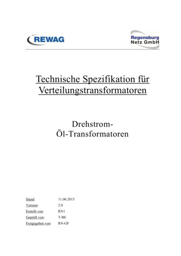 Technische Spezifikation Für Verteilungstransformatoren