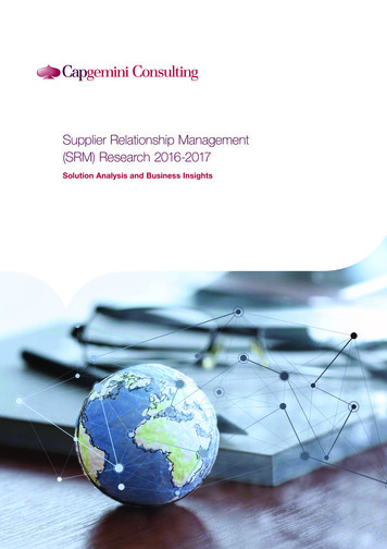 Supplier Relationship Management (SRM) Research 2016-2017