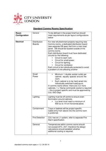 Standard Comms Rooms Specification - City