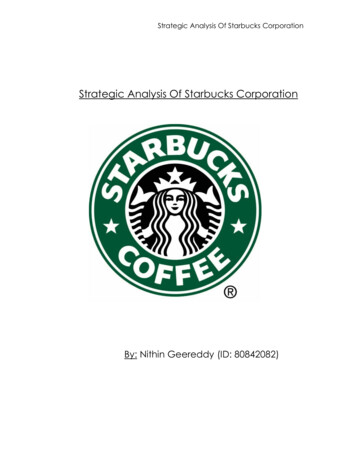 Strategic Analysis Of Starbucks Corporation