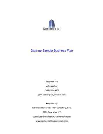 Start-up Sample Business Plan - Template