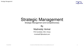 Strategic Management Strategic Management And Competitiveness