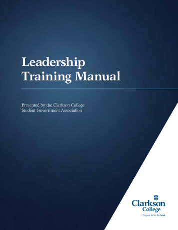 Leadership Training Manual - Clarkson College
