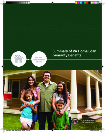 Summary Of VA Home Loan Guaranty Benefits