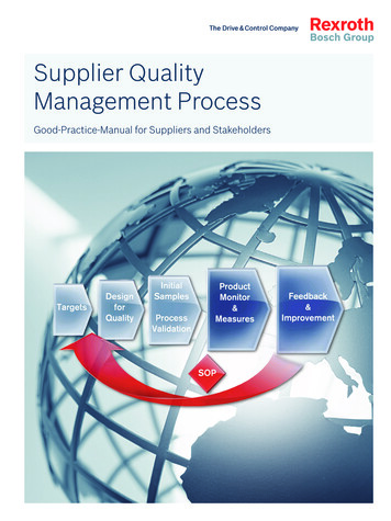Supplier Quality Management Process