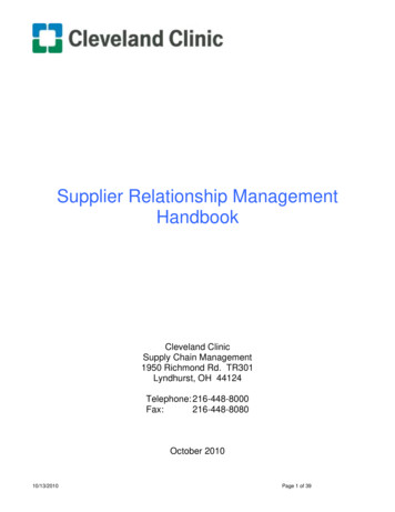 Supplier Relationship Management Handbook 101310