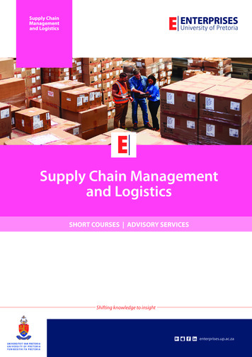 Supply Chain Management And Logistics