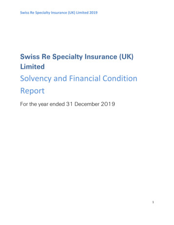 Solvency And Financial Condition Report