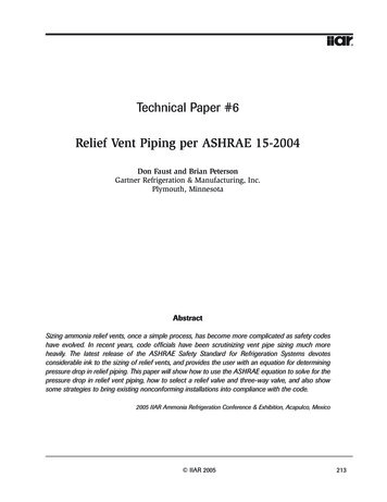 Technical Paper #6 Relief Vent Piping Per ASHRAE 15-2004