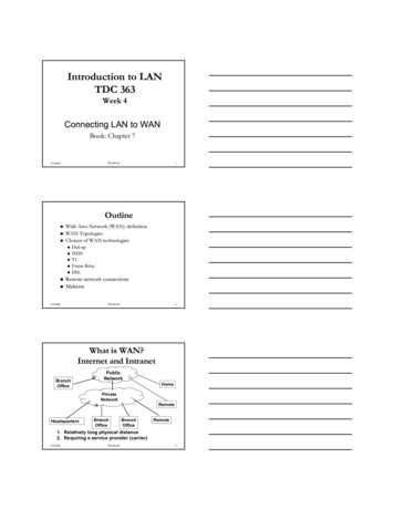 Introduction To LAN TDC 363 - Condor.depaul.edu