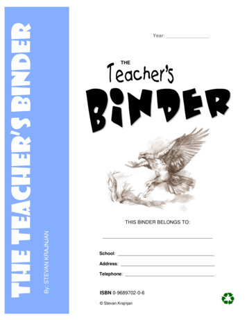 THE TEACHER’S BINDER - Timesaver For Teachers